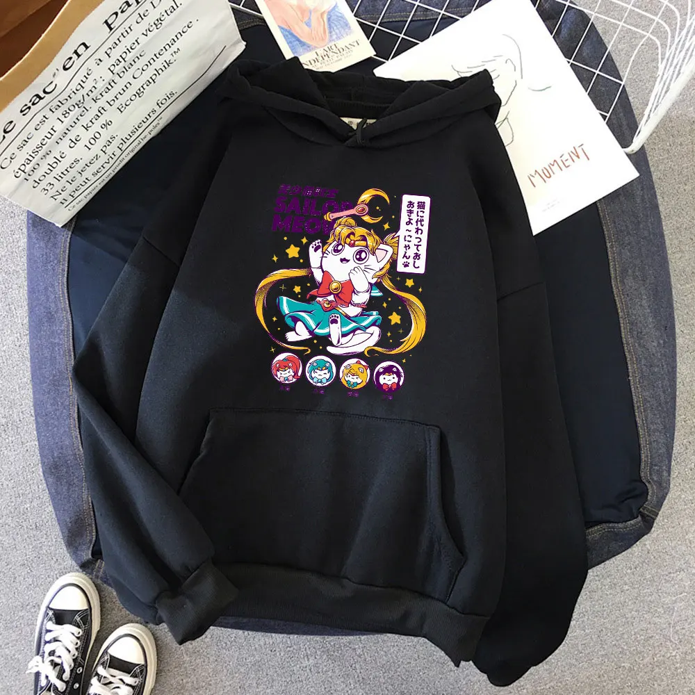 

Anime Beauty Young Cat Warrior tracksuit long Sleeved Fashion women Sport Clothes Breathable streetwear harajuku cotton Hoodie