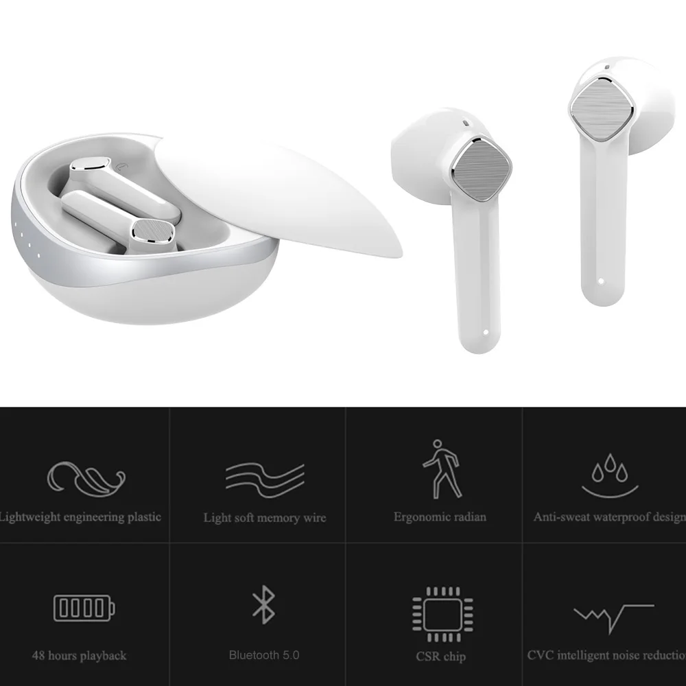 

The New BE62 TWS Bluetooth In-Ear Earphones Sport Noise Cancellation Headphones Wireless Headphone 3D High Stereo Sound Earbuds