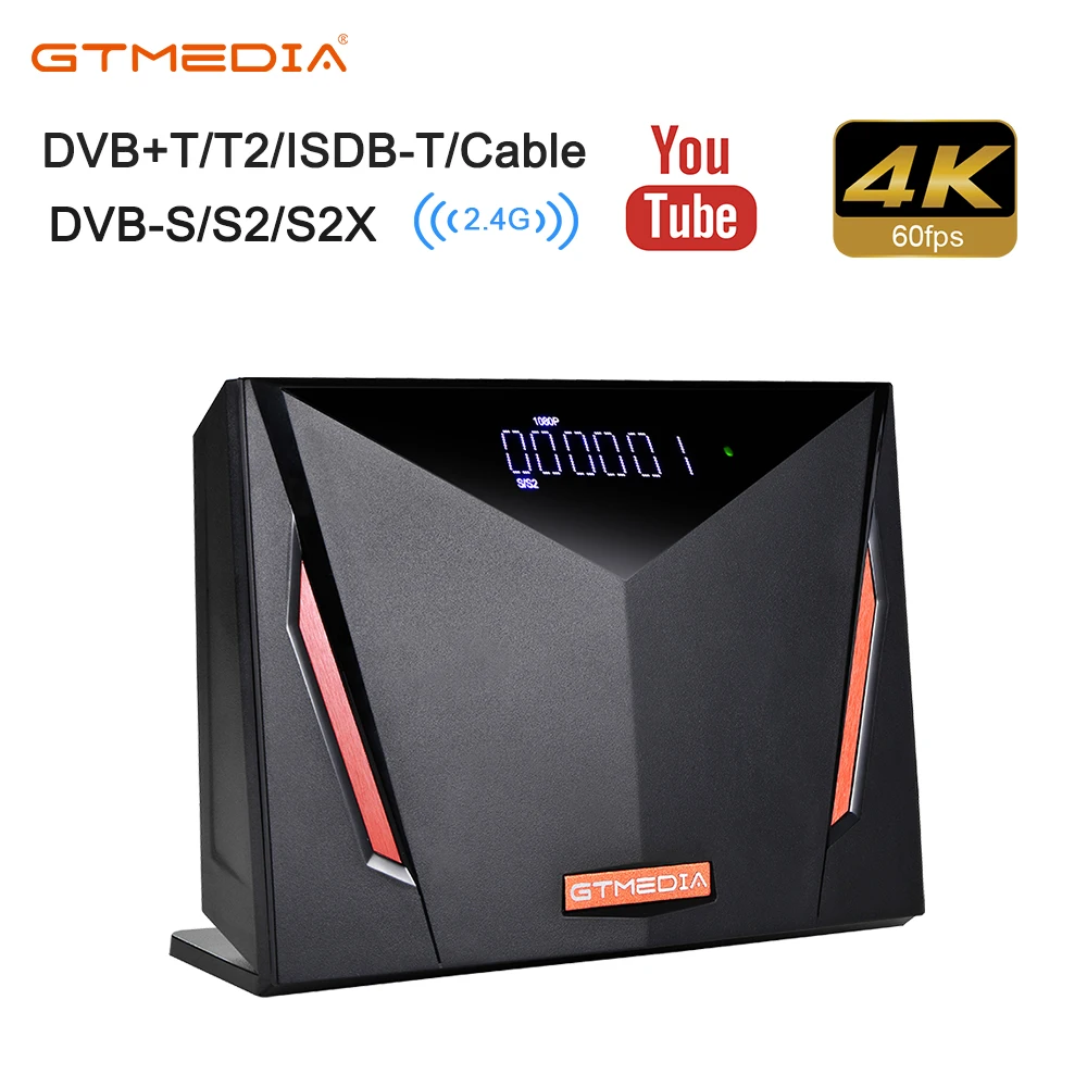 Новый комбинированный тюнер STB Gtmedia V8 UHD DVB-S2/S2X DVB-T2 DVB-C ATSC-C ISDBT поддерживает прием спутникового телевидения высокой четкости 4K, обновление от серии.