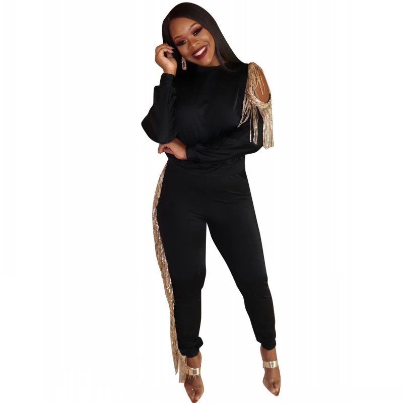 Комплект из 2 предметов женская одежда в африканском стиле Дашики с бахромой