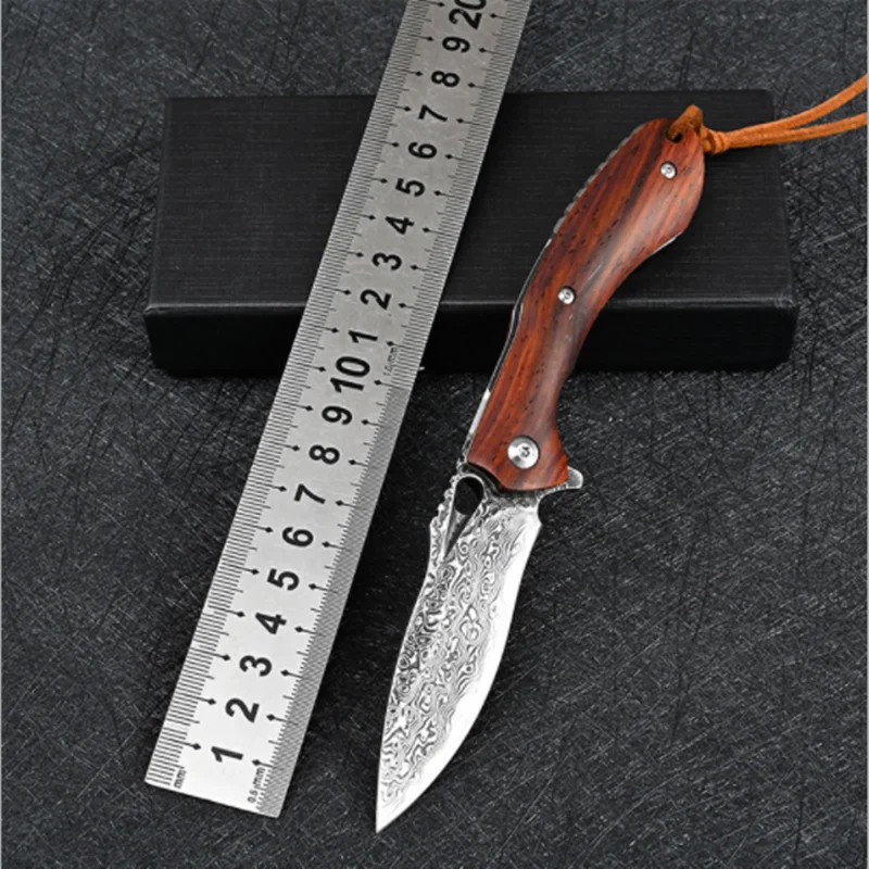 

KESIWO Folding VG10 Damascus Blade Pocket Survival Hunt Tactical Outdoor Camp Wood New Rescue Gift EDC Knife