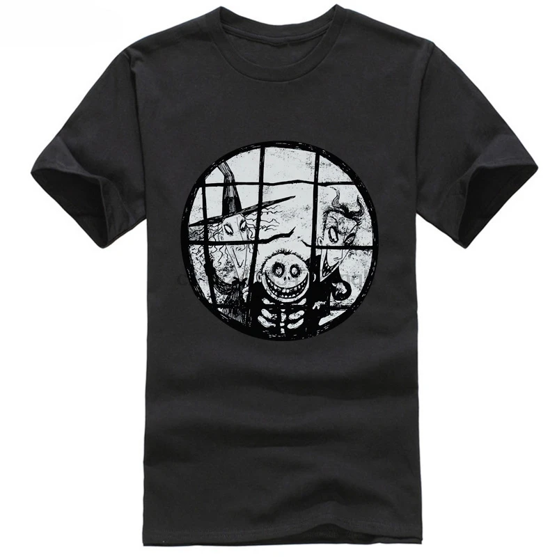 Кошмар перед Рождеством Мужская футболка-ударный замок бочка сломанное окно |