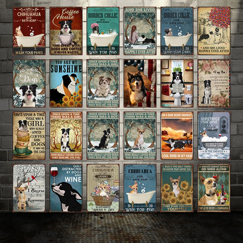 [WellCraft] собака «You Are My Sunshine Border Collie» банное мыло, металлические знаки, постеры, винтажная настенная табличка, индивидуальный декор для паба