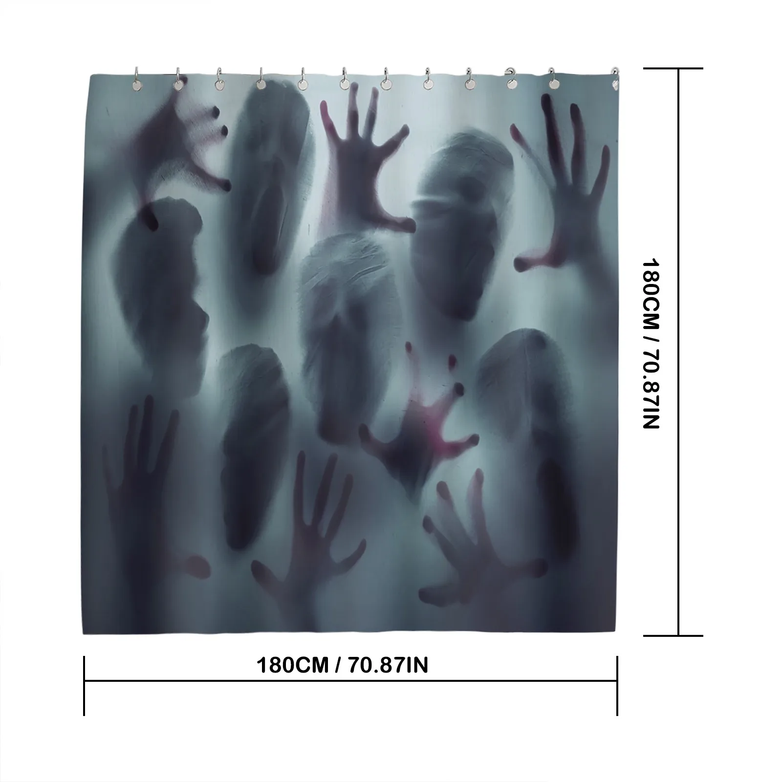 Halloween Shower Curtain Window Curtains Horror Bloody Hands Bathroom For Decor 180*180cm G2 | Дом и сад