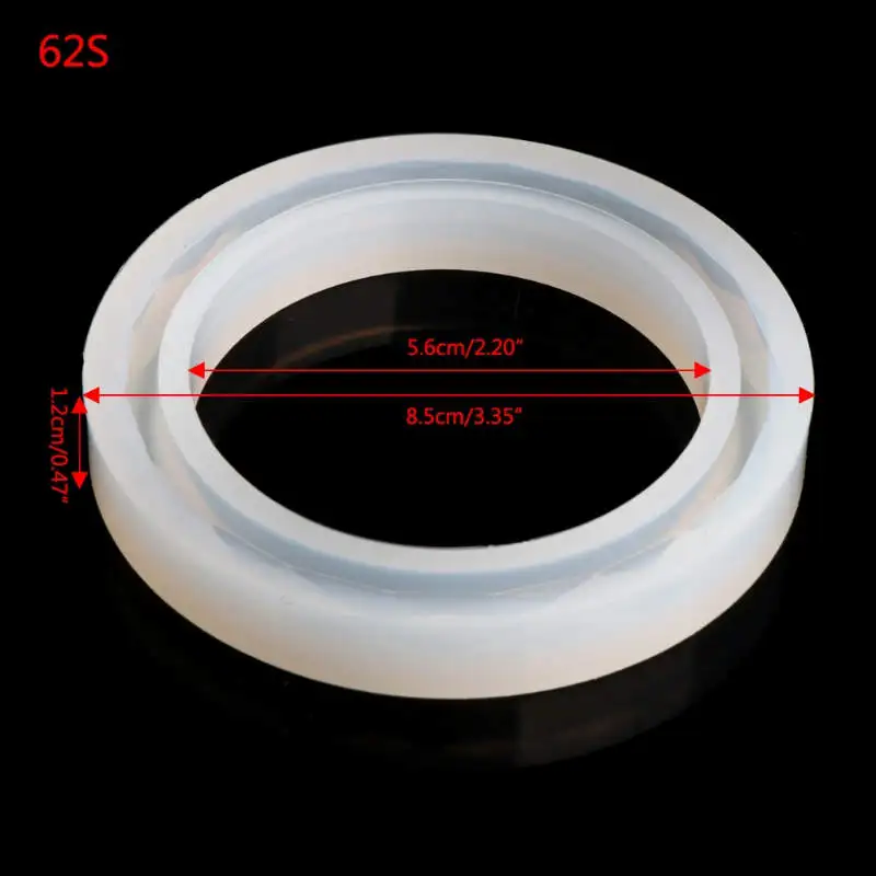 62mm Small Круглые силиконовые формы для браслет из бразильской смолы для изготовления ювелирных изделий своими руками литье формы ювелирные изделия инструменты - Цвет: 62mm Small