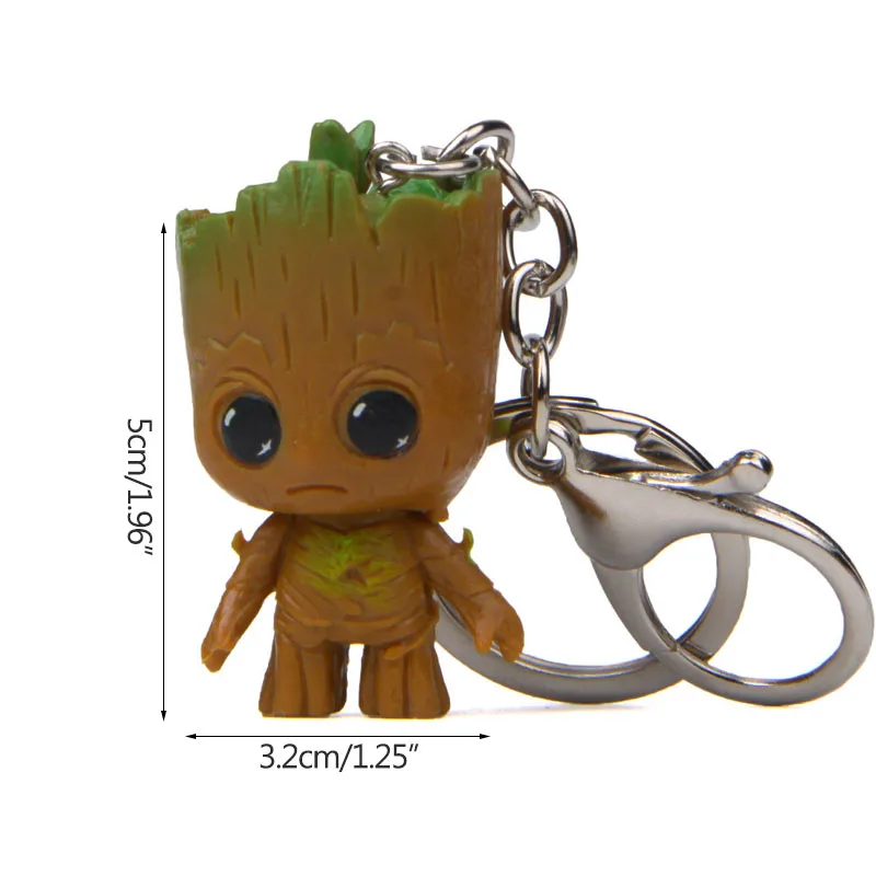 Sad Groot Strongwell ребенок Грут ключи цепи Дерево человек Модель Marvel стражи кукла Грут галактика Мстители украшения фигурка малыш мультфильм - Цвет: Sad Groot