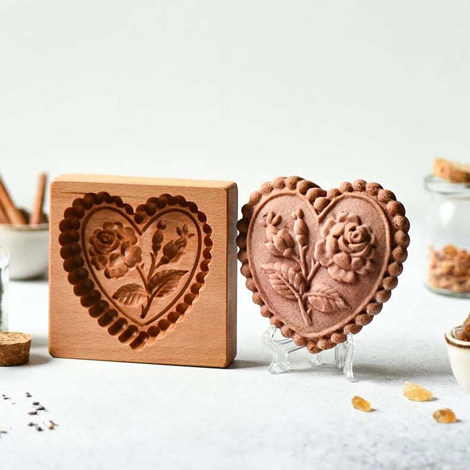 Kitchen Accessories Cake Cookie Die Cutting Machine Conical Plant Model DIY Wooden Gingerbread Baking | Дом и сад