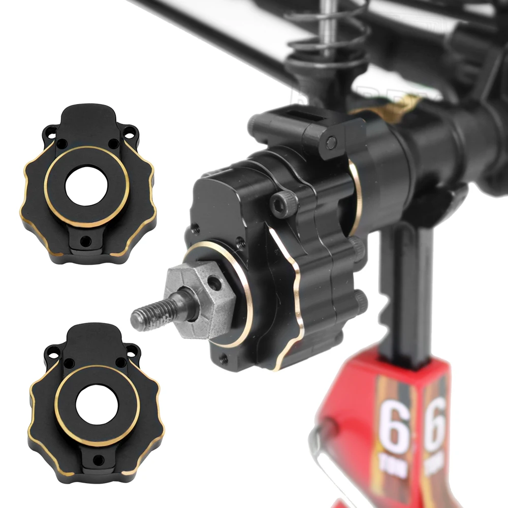 Carcasa de eje de Portal de TRX-4, piezas de mejora de peso de lat&oacute;n, electroforesis negra para coche Crawler 1/10 RC Traxxas TRX4 TRX6-2