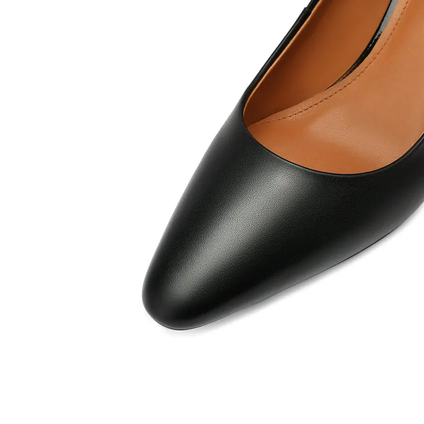 

QUTAA 2021 Cow Leather+PU Women Pumps Fashion Pointed Toe Single Shoes Thin High Heel Spring Ladies Shoes Size34-39