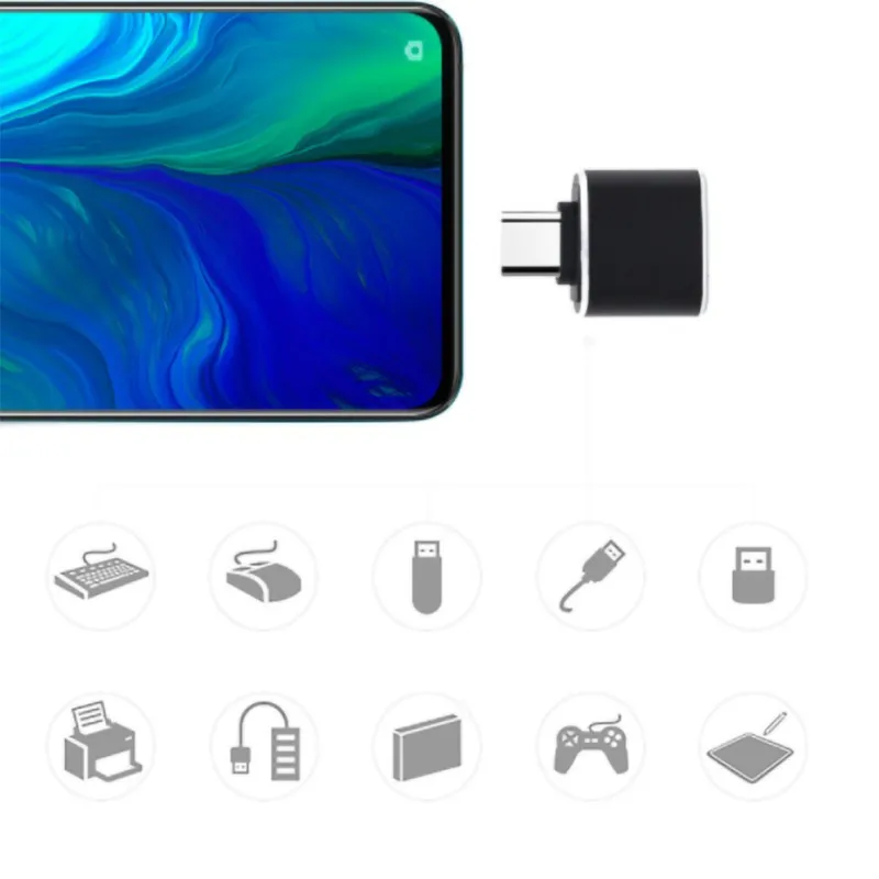 Мини адаптер круглой формы usb type C к USB 3 0 из алюминиевого сплава OTG быстрая