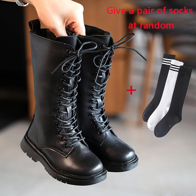 

Fashion Children Boots for Boys Girls High Boots Kids Autumn Winter Boots European Style Tide Motorcycle Waterproof 26-36