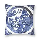 Голубая ива, Китай, квадратная подушка, чехол, подушки для дивана, голубой, с рисунком дельфта, удивительная наволочка, домашний декор