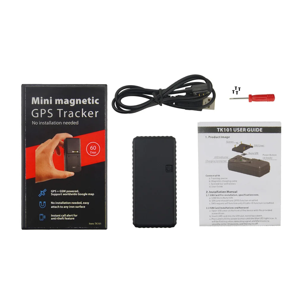 Супер Мини Размер GPS автомобильный трекер TK101 автомобиль GPRS с аккумулятором 3000