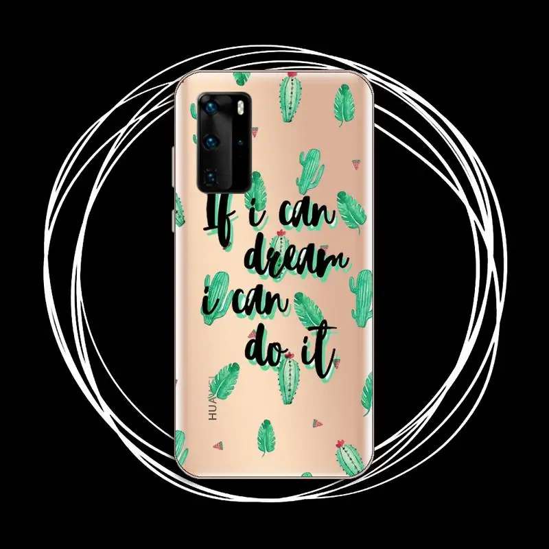 

Cartoon desert plant cactus Phone Case Transparent for Huawei P honor 8 10i 20 30 40 smart 2019