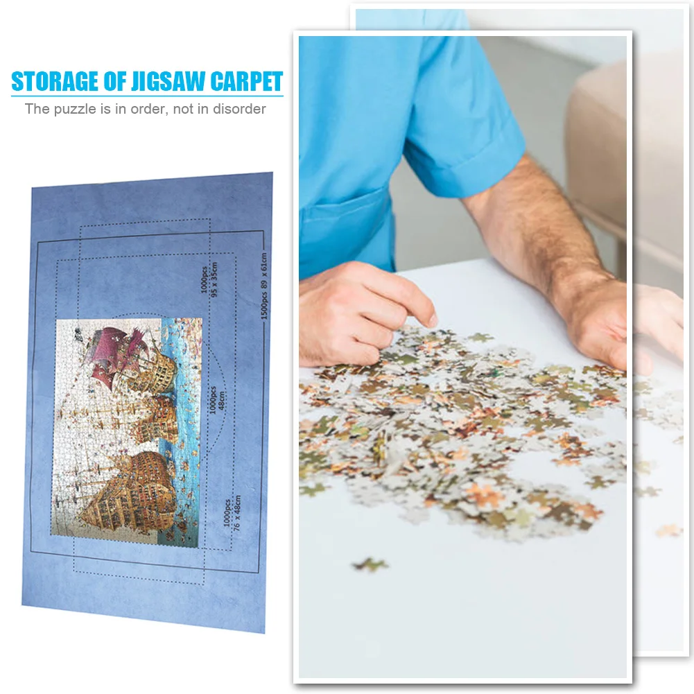 

Puzzles Felt Mat Storage Accessory Roll Up Jigsaw Mat Large Blanket Playmat Game Activity Playing Pad Toys for Children Boy Girl