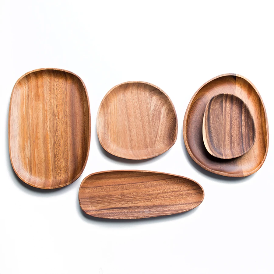 Деревянная подставка из цельной древесины набор тарелок для закусок фруктов