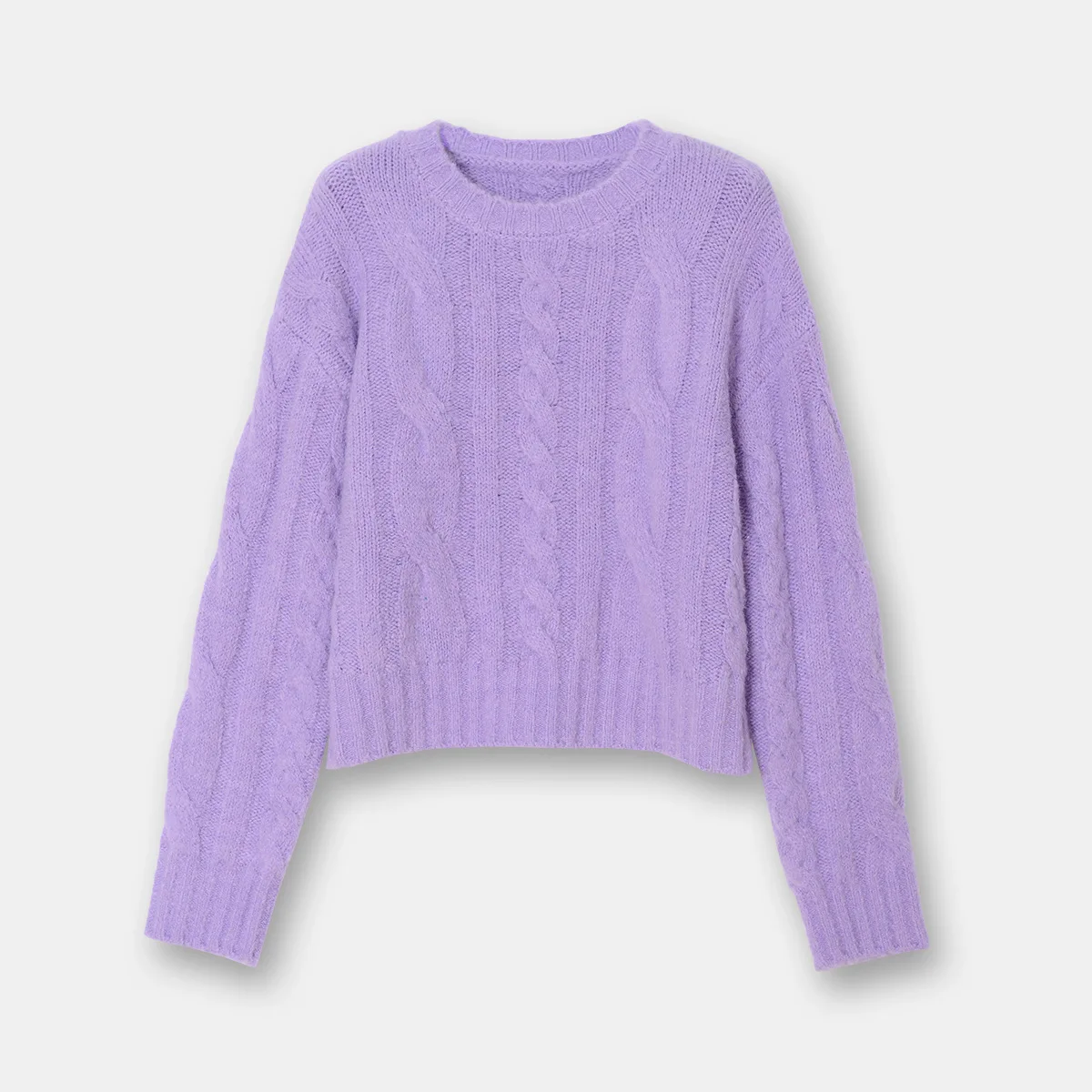 

2021 New Fashion Casual Loose Age-reducing Temperament Long-sleeved Round Neck Pullover Cable Sweater