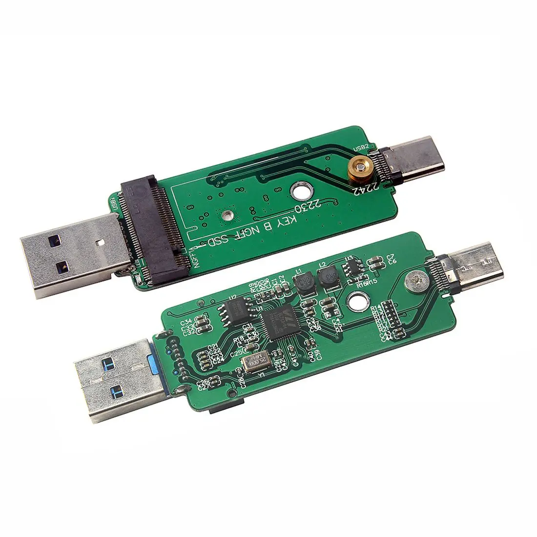 USB3.0 to M.2 SSD Enclosure USB Type-A Combo Type-C for NGFF OTG Cellphone Laptop Computer PC 2230 2242 HDD Mobile Drive Case