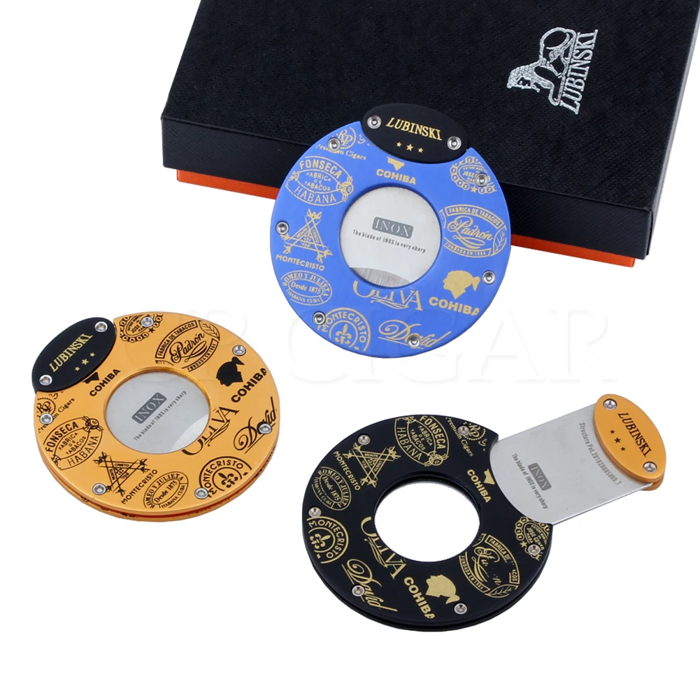 LUBINSKI круглый сигары резак острое металлическое лезвие карманный гильотина