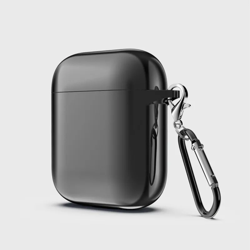 Чехол s для Airpods 2nd роскошный защитный чехол для наушников для Apple airpods2 Air pods 2 с крючком - Цвет: Черный