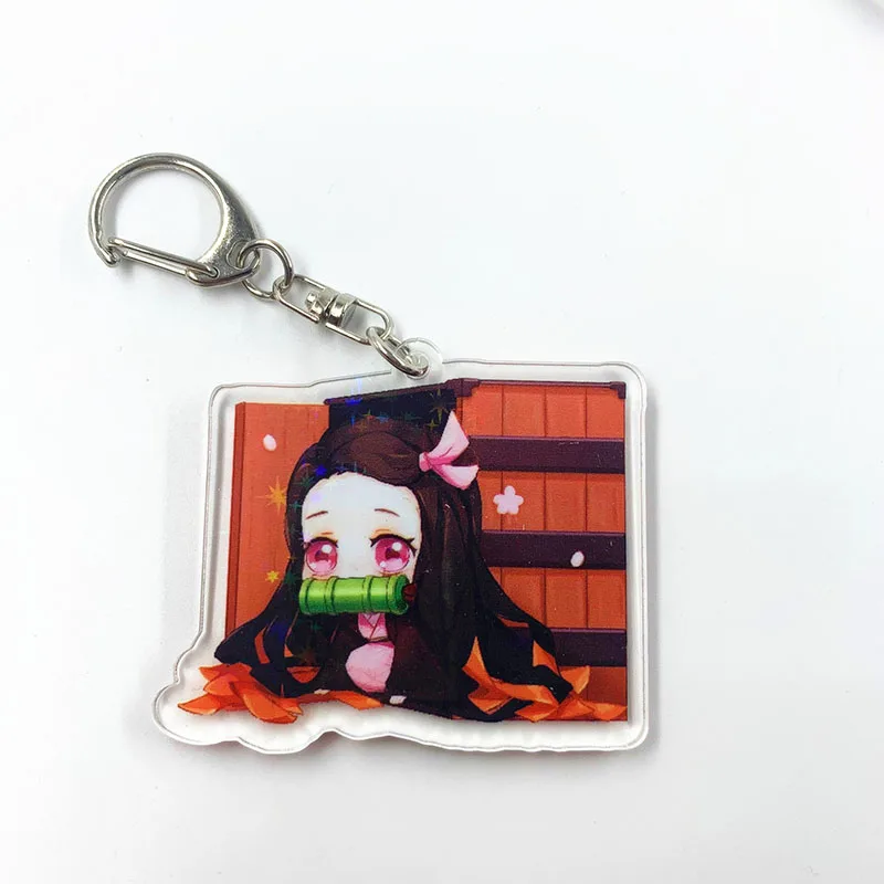 H06 Demon Slayer: Kimetsu No Yaiba двухсторонний акриловый брелок с мультяшной фигурой Косплей Аниме кулон брелок - Цвет: H06