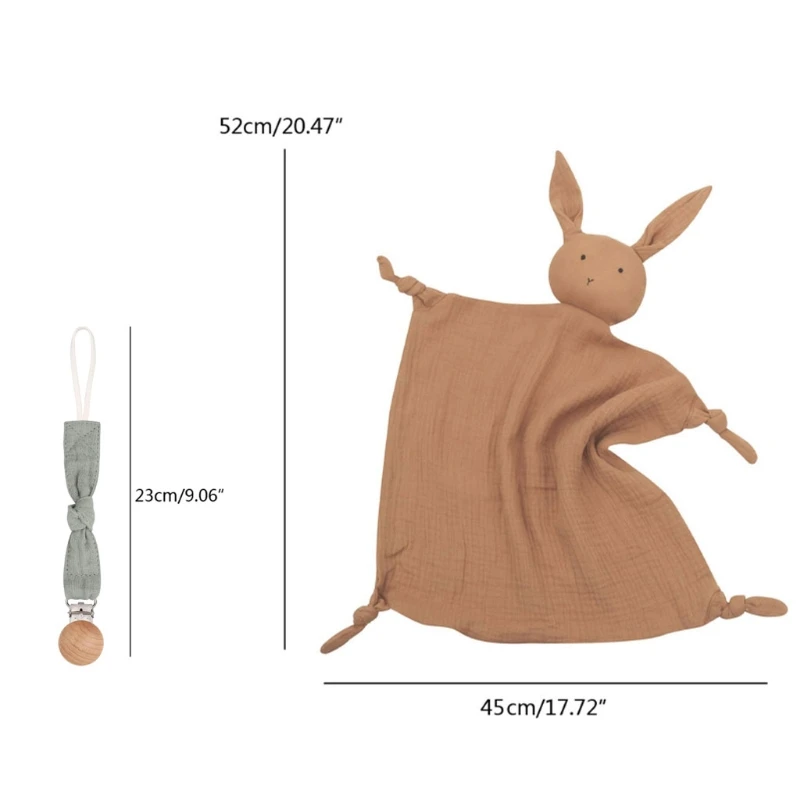 

4 Pcs/set Baby Appease Towel Set Cotton Bibs Wooden Teether Newborn Bath Gift