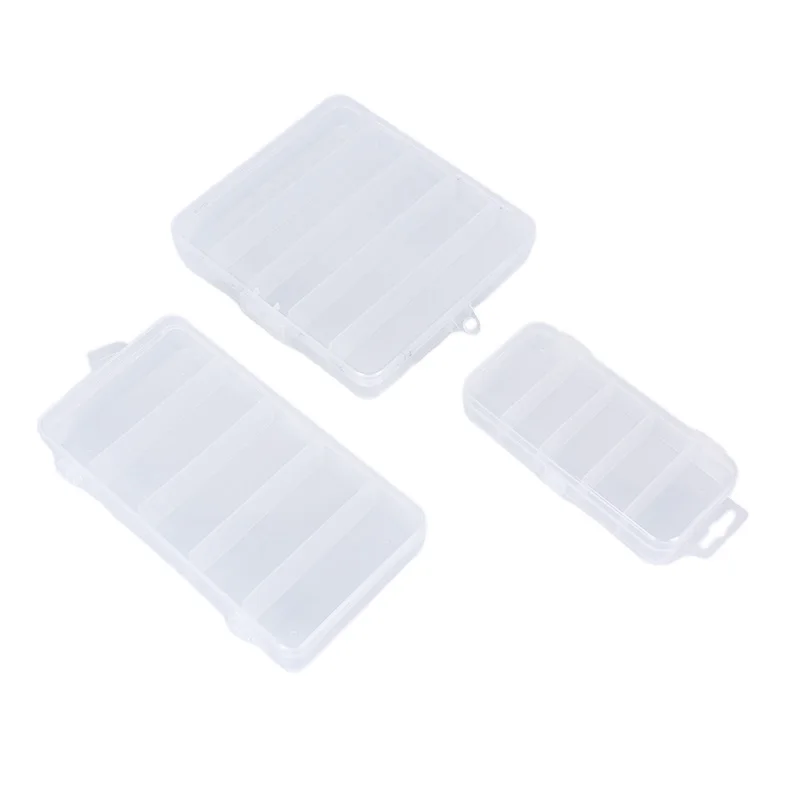 

Fishing Tackle Box Bait Lure Hooks Fishing Tool Storage Case Tackle Sorting Box 5 Grid Transparent Connector Collection Tools