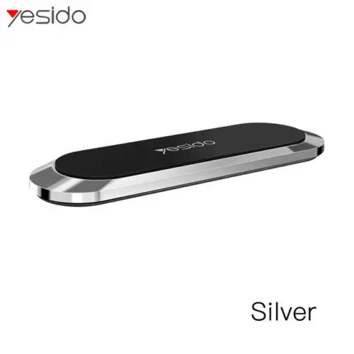Серебристый Yesido C55 Mini Strip Shape Magnetic Car Phone Holder Stand Wall Magnet Mount Home for iPhone Samsung Huawei All Mobile Phone - Цвет: Серебристый