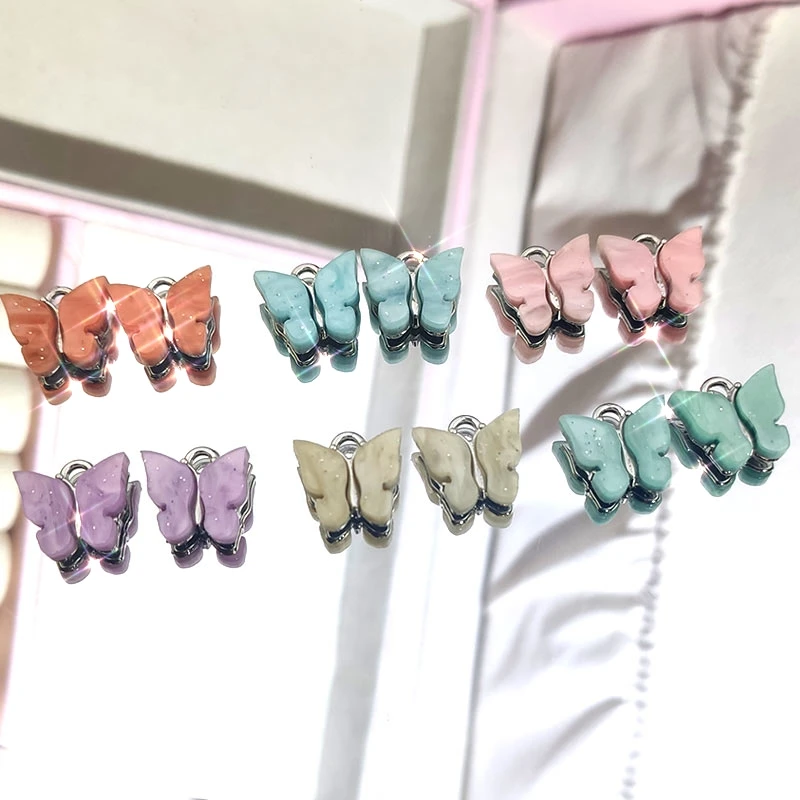 10 шт./компл. Очаровательная разноцветная бабочка сделай сам ювелирные аксессуары