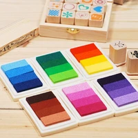 multi color mini inkpad stationery creative cute concave waist gradient color stamp pad