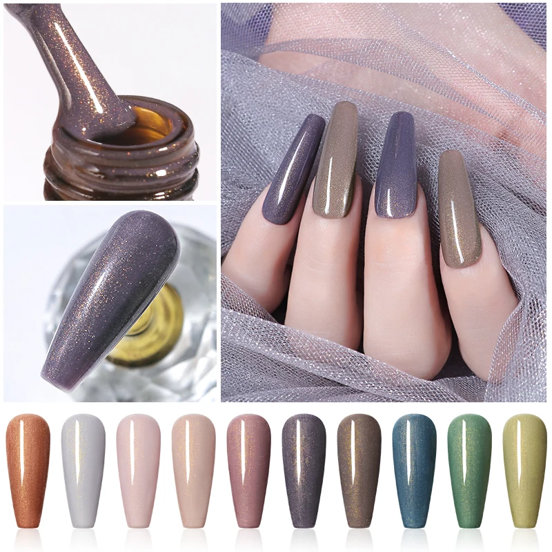 Голографический лак для ногтей FOUR LILY 5 мл блестящий УФ гель Блестящий маникюрный