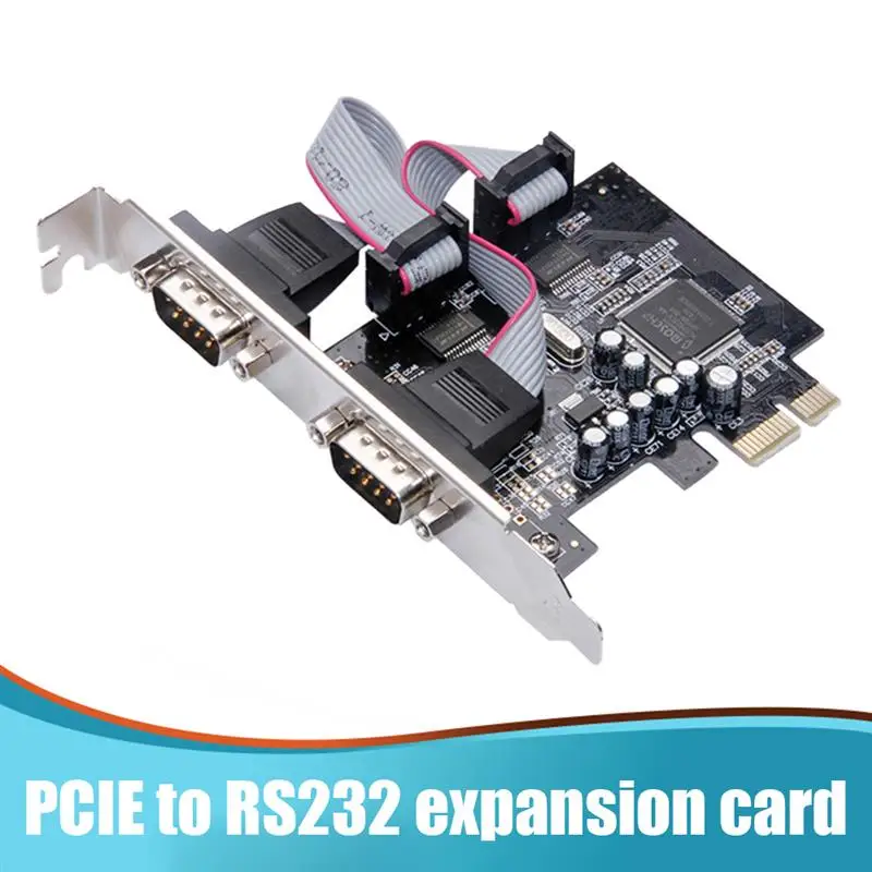 

PCI-E Card to 2 Serial Port RS232 Expansion Cards 2 Ports 9922 Riser Card Serial Controller PCI-E Adapter for Expansion Bus