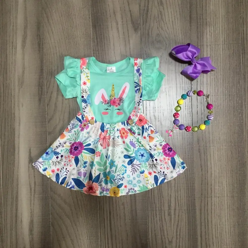 Весенне летняя Пасхальная одежда с рукавами в виде мятного кролика юбка