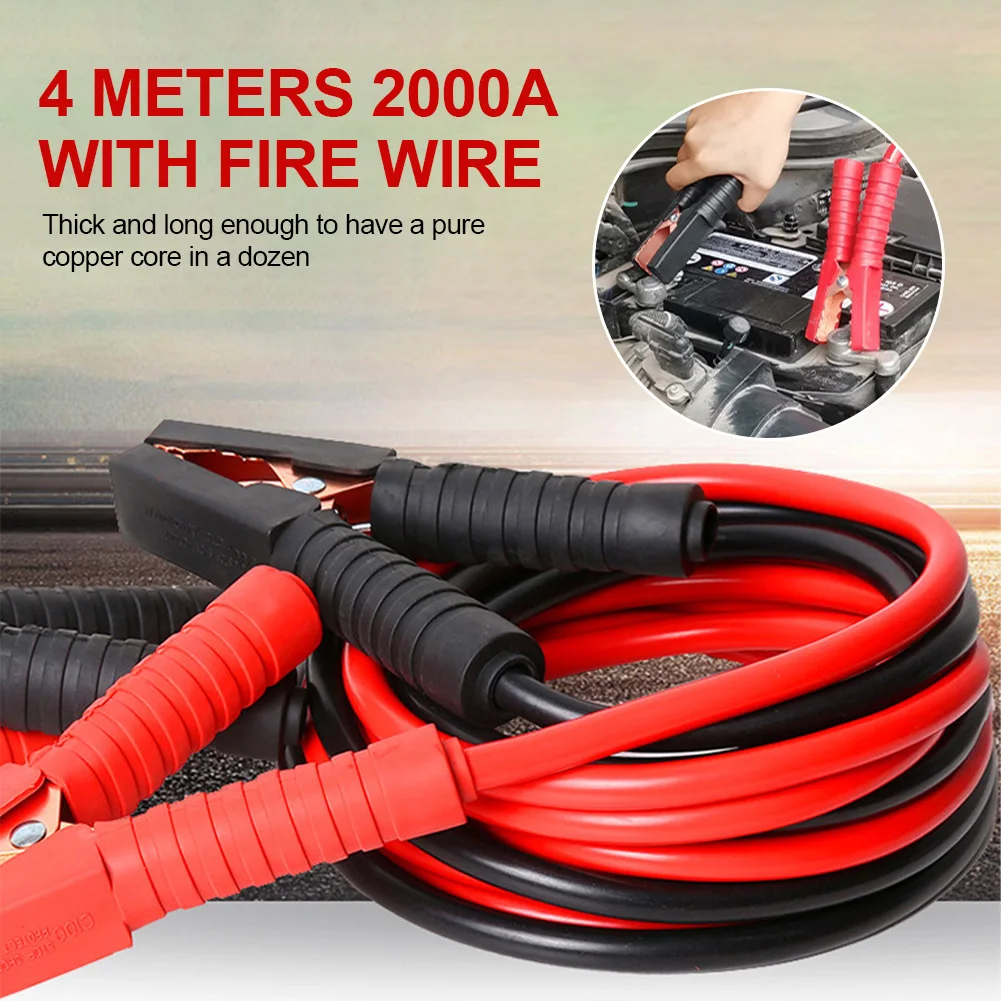

2000A MP Heavy Duty Quality Booster Cables 3m/4M Car Battery Jump Start For Car Van Booster Cable Batteries Accessorie