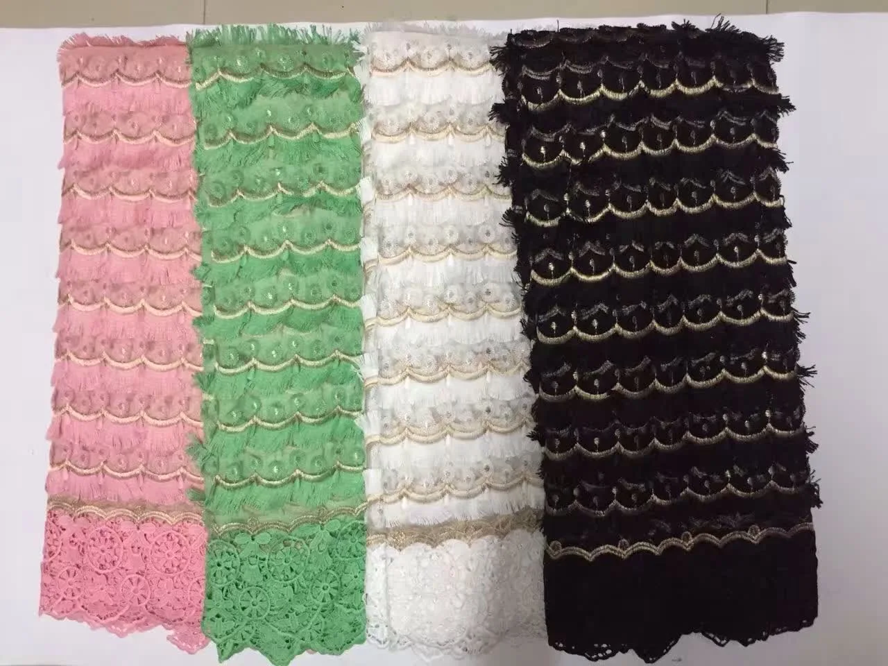 

Hot Sale African Lace Fabric with Beads High Quality Embroidery Tulle French Net Lace Beautiful Flowers Lace for Dress D8554