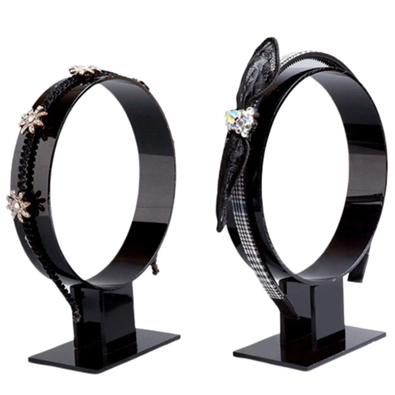 

Acrylic Headband Display Stand Round Headwear Showing Rack Jewelry Holder Headdress Shelf