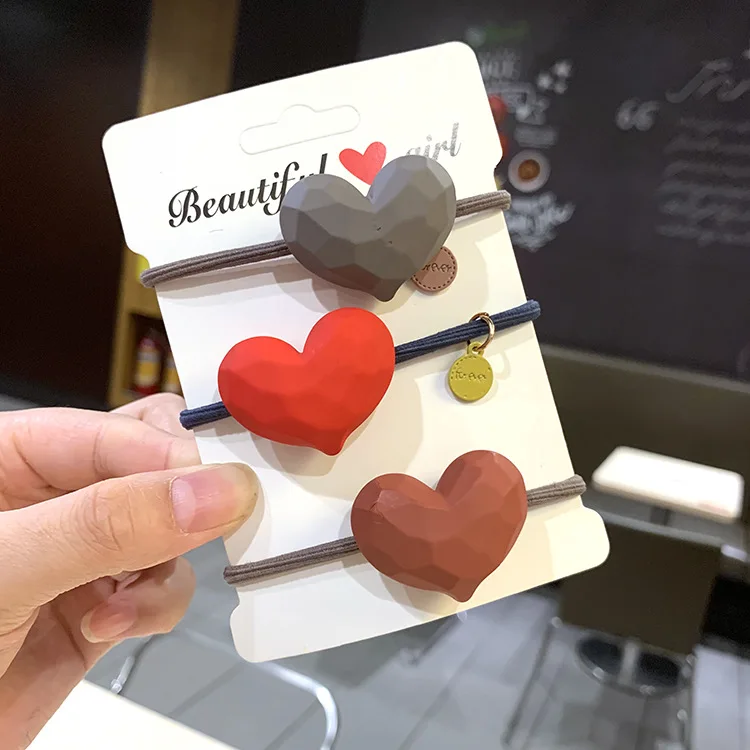 2020 2021 Ретро резинка для волос в форме сердца резинки аксессуары девочек