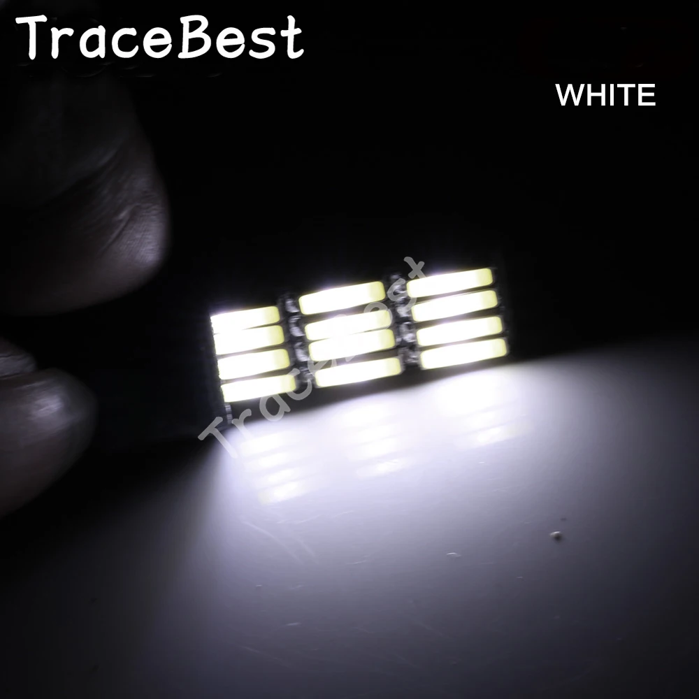 TraceBest 2 шт. белый подключению Can-шины без ошибок T10 W5W 12LED лампы 7020 12SMD фара дальнего