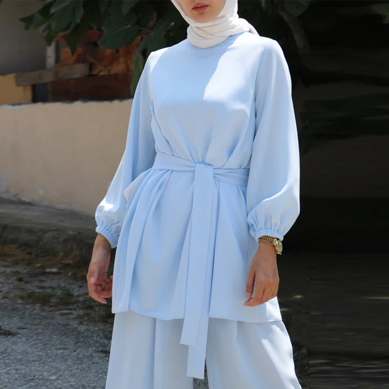 

Aid Mubarek Two-piece Muslim Sets Abaya Turkey Hijab Dress Caftan Kaftans Islam Clothing Abayas For Women Musulman Ensembles