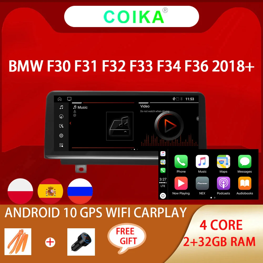 

10.25" Android 10 System Car Radio For BMW F30 F32 F33 F34 F36 2018+ WIFI 2+32GB GPS Navi BT Carplay IPS Multimedia Player