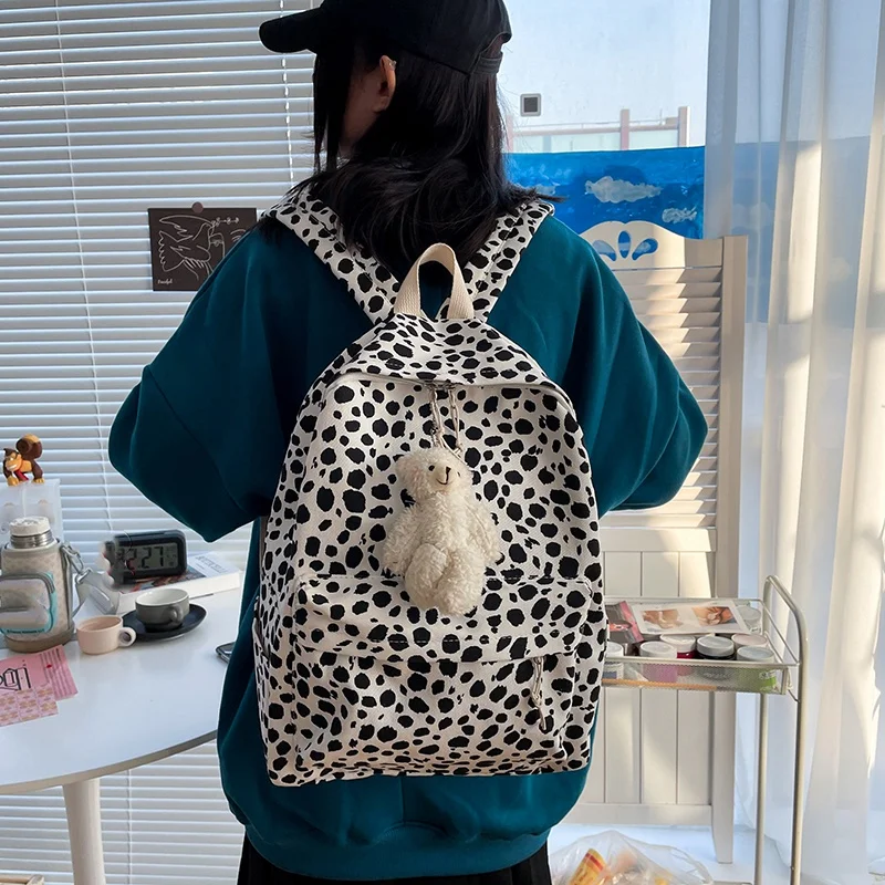 Рюкзак с леопардовым принтом зебры для женщин и детей вместительные школьные