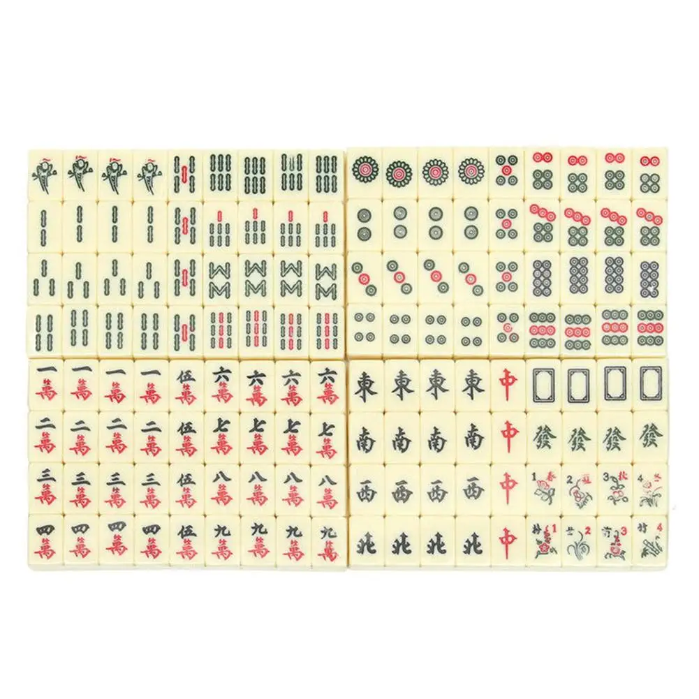 Портативная китайская версия Набор для игры в маджонг 144 шт Вечерние настольная