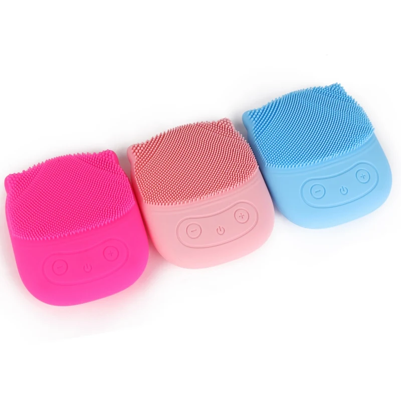 Очищающая щетка для лица, USB, звуковая вибрация, очиститель для лица, силиконовая, Глубокая Чистка Пор, электрическая, водонепроницаемая, массажная, мягкая, для мытья лица