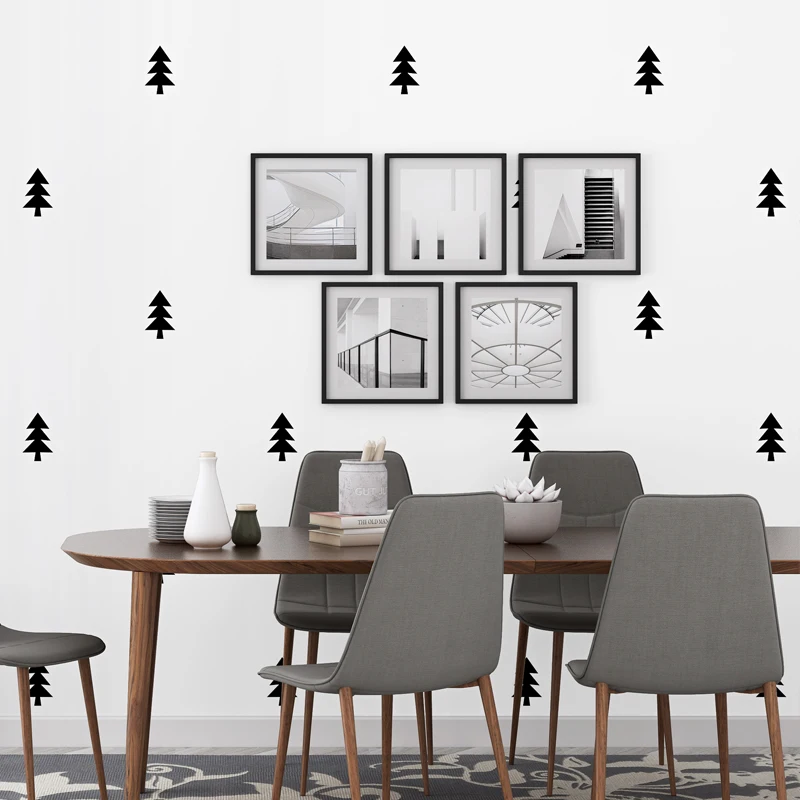 

Nordic INS Trees Pattern 3D Pure Paper Wallpaper Forest Living Room Bedroom Wall Paper Home Decor Papel De Parede