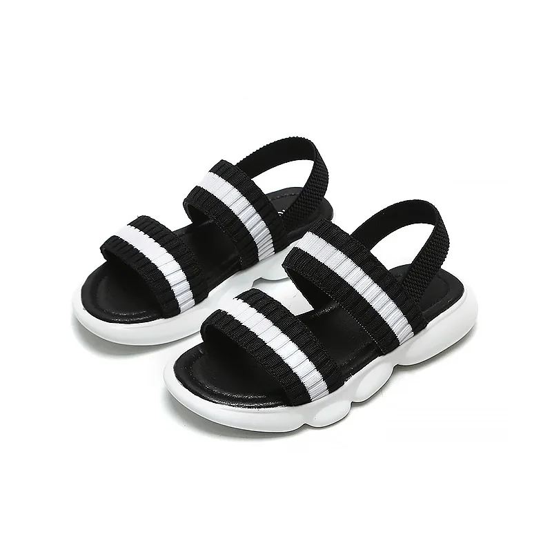 

Summer Beach Sandals Breathable Beach Shoes Children Sandals Girls Kids Girls Boys Stretch Fabric Striped Non-slip Sandals