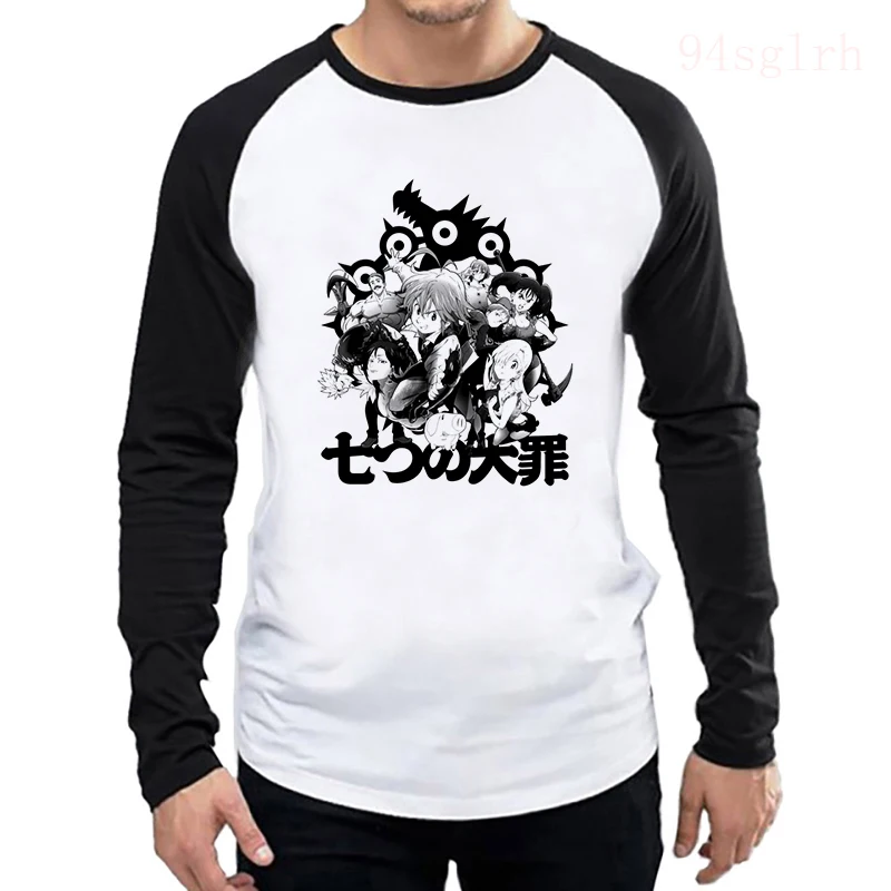 

Seven Deadly Sins T Shirt Men Harajuku Nanatsu No Taizai Kawaii Long Sleeve Tshirt Manga Graphic T-shirt Unisex Tops Tee Male