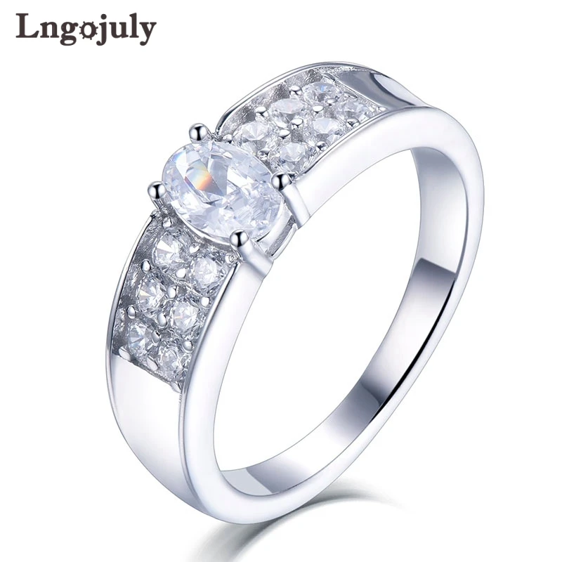 Роскошные женские Кольцо 925 стерлингового серебра обручальные кольца