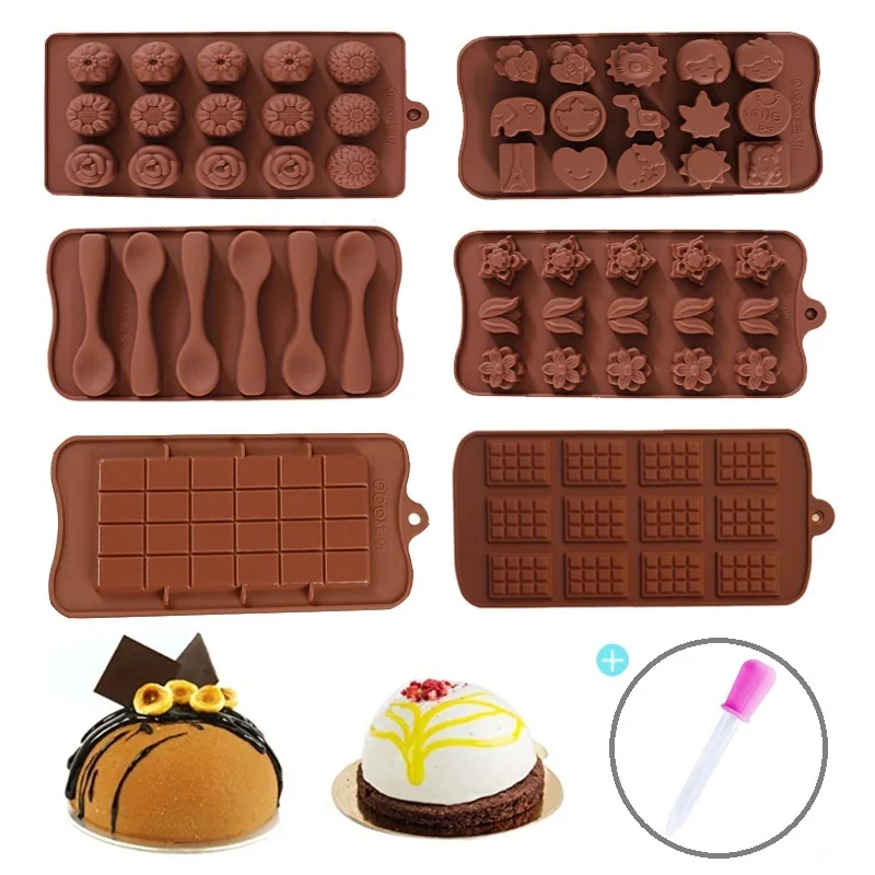 

1PC Hot Chocolate Bomb Mold with 1PC Dropper, 12 Cavity Square Silicone Mold for Baking,Cocoa,Cake, Jelly, Dome Mousse