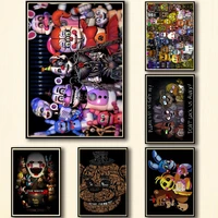 Designs Five Nights Freddy Whitepaper Poster Home Decal Art Painting Funny Wall Sticker for Coffee House Bar