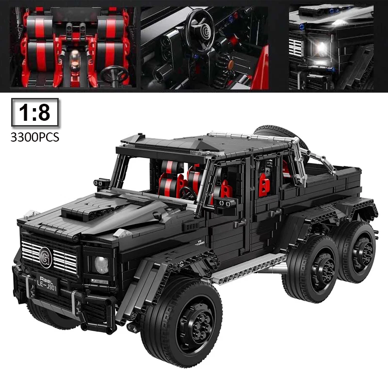 LE-J901 Technic RC Автомобильная серия MOC SUV 6x6 LAND крейсерская модель с светодиодный строительными блоками внедорожные транспортные средства кирпичи игрушки 3300 шт